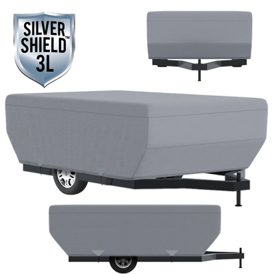 Silver Shield 3L - RV Cover for Folding Pop-Up Camper Trailer 8' To 10' Feet Long